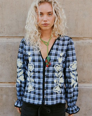 Fran Bluse - Blue Checks